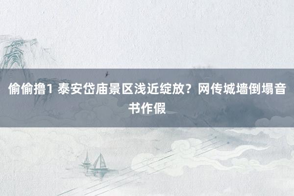偷偷撸1 泰安岱庙景区浅近绽放？网传城墙倒塌音书作假
