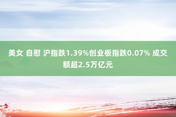 美女 自慰 沪指跌1.39%创业板指跌0.07% 成交额超2.5万亿元