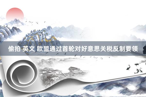 偷拍 英文 欧盟通过首轮对好意思关税反制要领